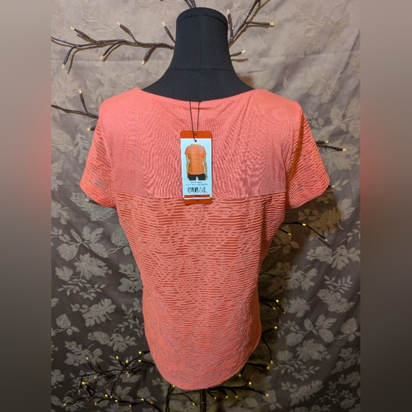 Calvin Klein Porcelain Rose Textured Lined Top, Size M, NWT! - Picture 5 of 8